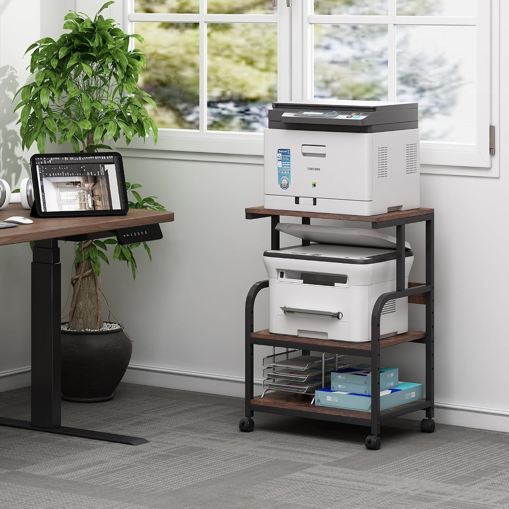 Fannova Printer Stand with Height Adjustable Storage Shelf for Home Office