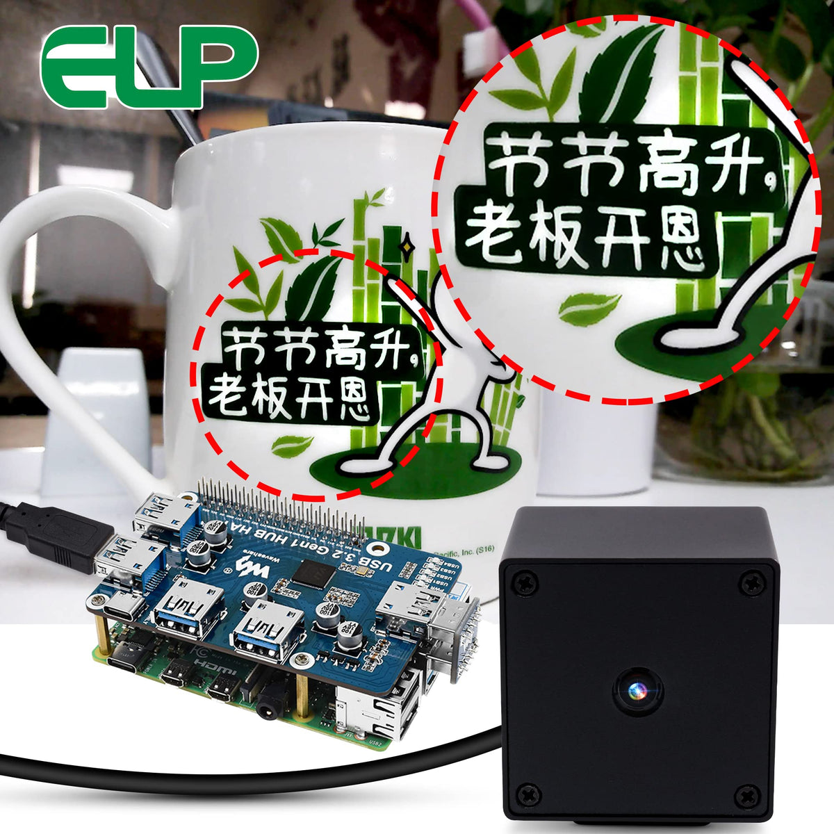 ELP 48MP Fast Autofocus USB Camera Module with 70degree No Distortion Lens for Computer Mini UVC USB2.0 Industrial Webcam Board 8000 * 6000 USB with Camera for Laptop PC Raspberry pi Jetson Nano