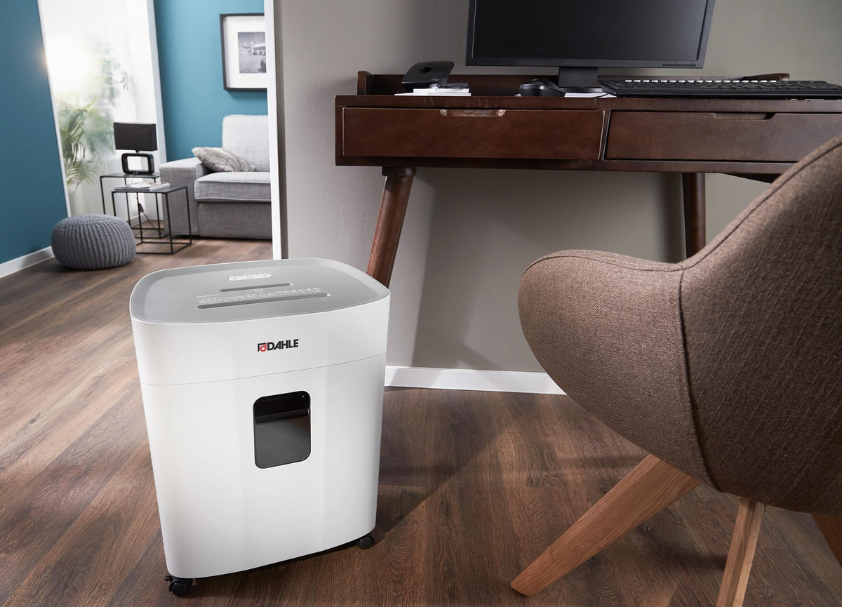 Dahle PaperSAFE PS 100 Paper Shredder, Oil Free, Jam Protection, Security Level P-4, 5 Sheet Max, Shreds Staples, Paper Clips & Credit Cards