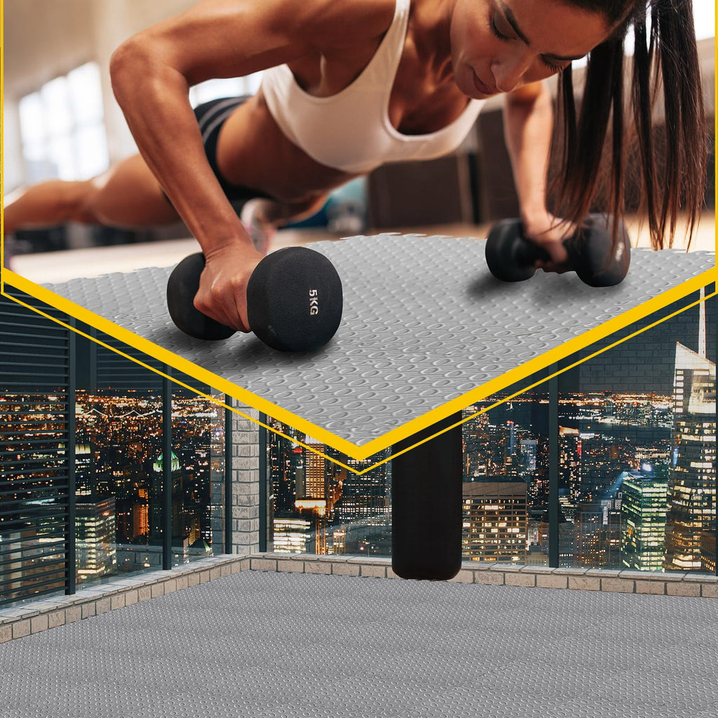 Ecally 100 Pcs 12 x 12 Gym Mat Foam Floor Mats for Home Gym Covers 96 Sq Ft Puzzle Exercise Square Interlocking Carpet Tiles with Border for Workouts Equipment Yoga Pilates (Black,Red)