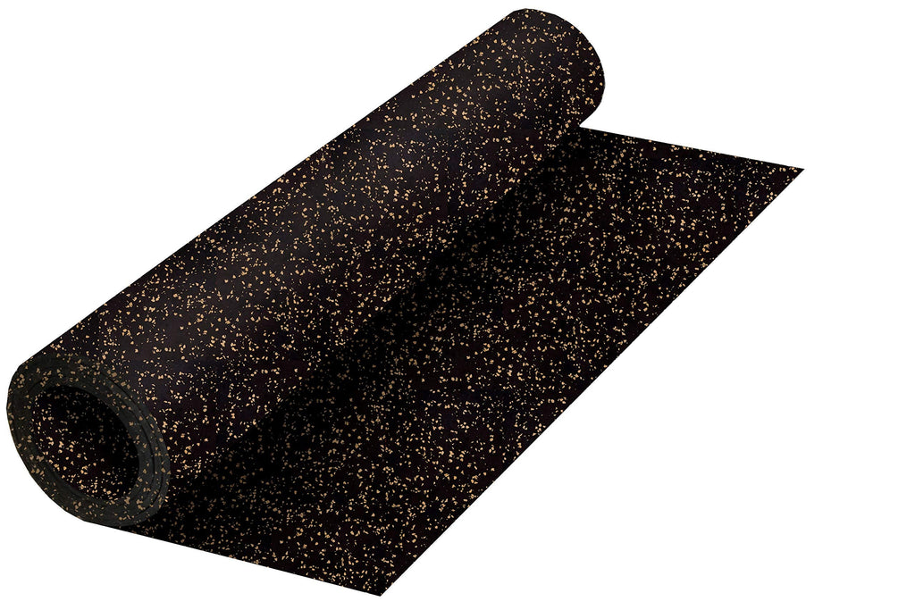 Genaflex Rubber Gym Floor Mat - 8mm Thick - Heavy Duty Commercial Protective Gym Flooring Roll (10% Blue, 4' X 6')
