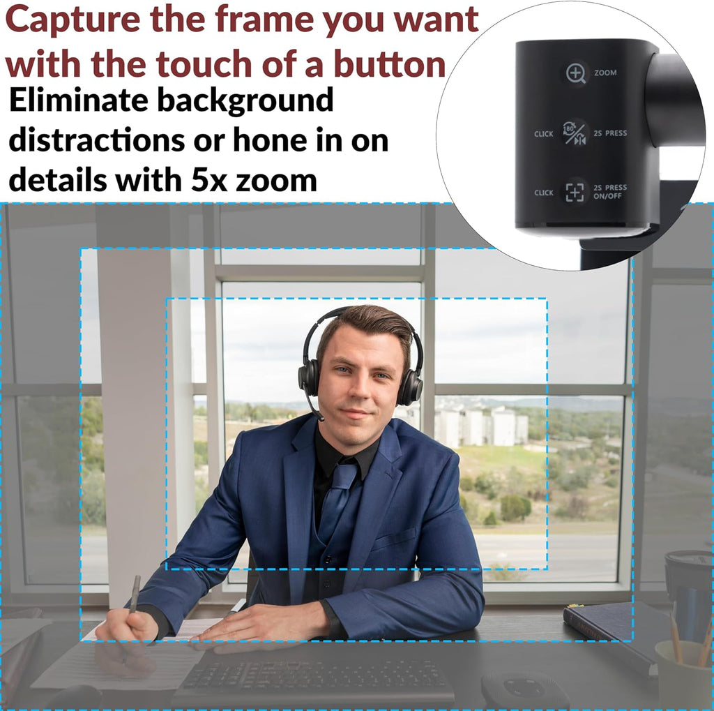 Cyber Acoustics WC-Flex HD Webcam, Center and Table View Mounting Options