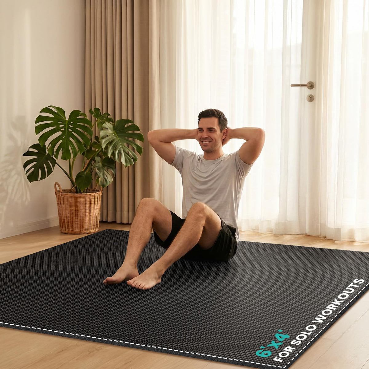 Stepwaver Large Exercise Mat, 6'x4'/7'x5'/8'x5'/9'x5'/10'x5'/12'x5'x8mm