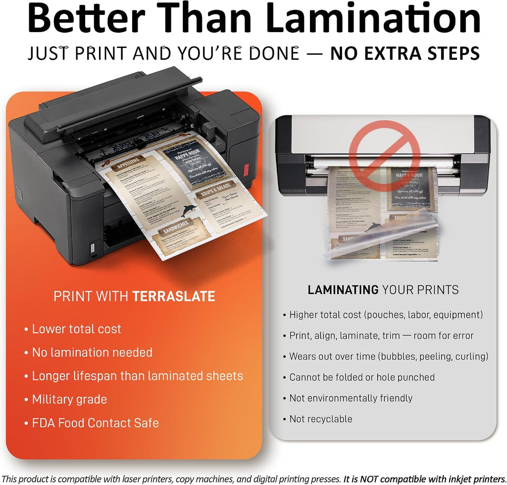 TerraSlate Premium Waterproof Printer Paper, 8 Mil 8.5 x 11 Inches, Durable & Heavy-duty paper (1000 Sheets)