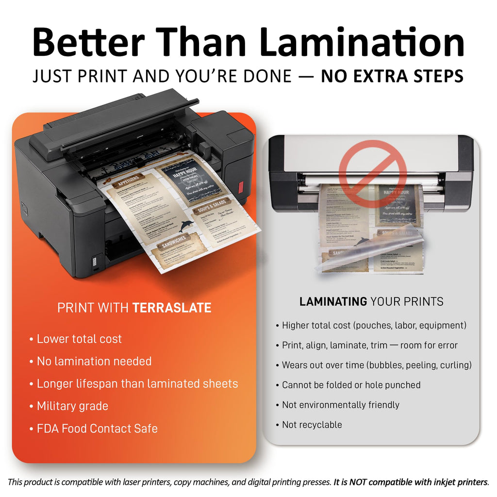 TerraSlate Premium Waterproof Printer Paper, 8 Mil 8.5 x 11 Inches, Durable & Heavy-duty paper (1000 Sheets)