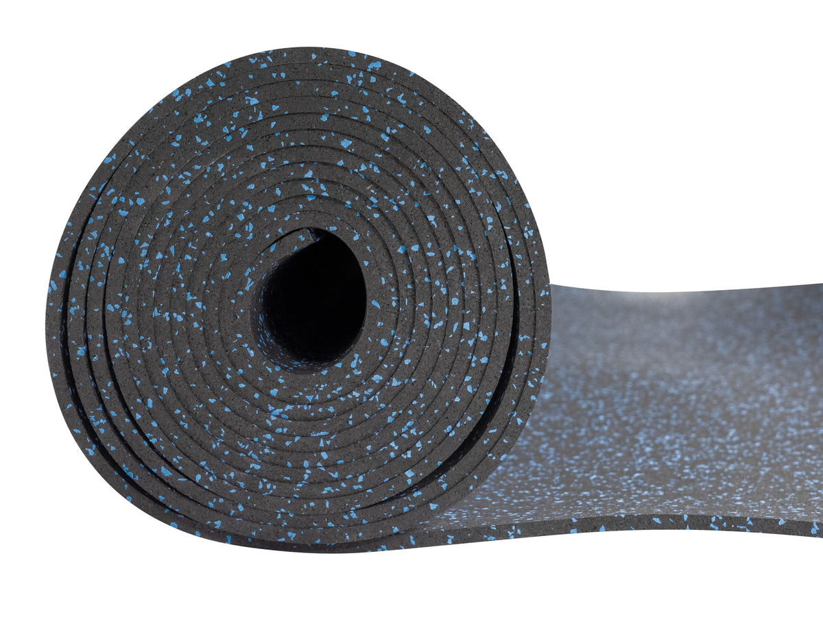 Genaflex Rubber Gym Floor Mat - 8mm Thick - Heavy Duty Commercial Protective Gym Flooring Roll (10% Blue, 4' X 6')