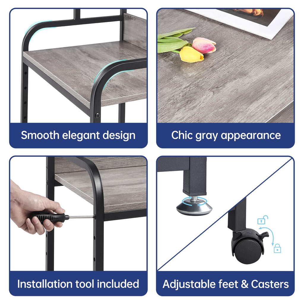 Fannova Printer Stand with Height Adjustable Storage Shelf for Home Office