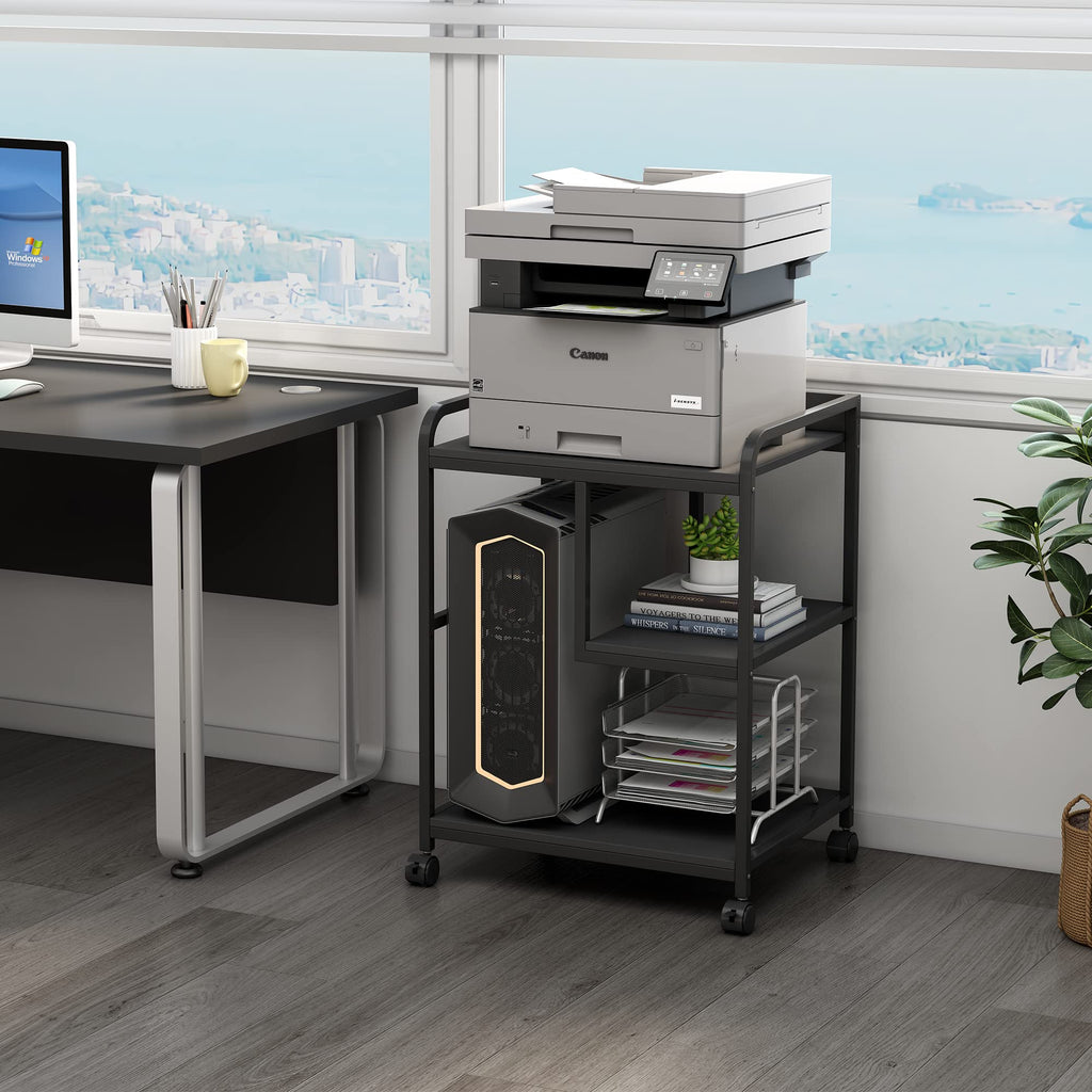 Fannova Large Printer & PC Tower Stand with Wheels for Home Office Storage