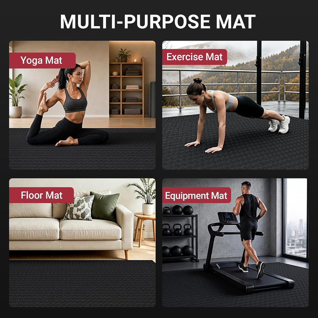 VTORY Extra Large Yoga Mat - 6'x4'/7'x5'/8'x5'/9'x5'x6mm (1/4inch)