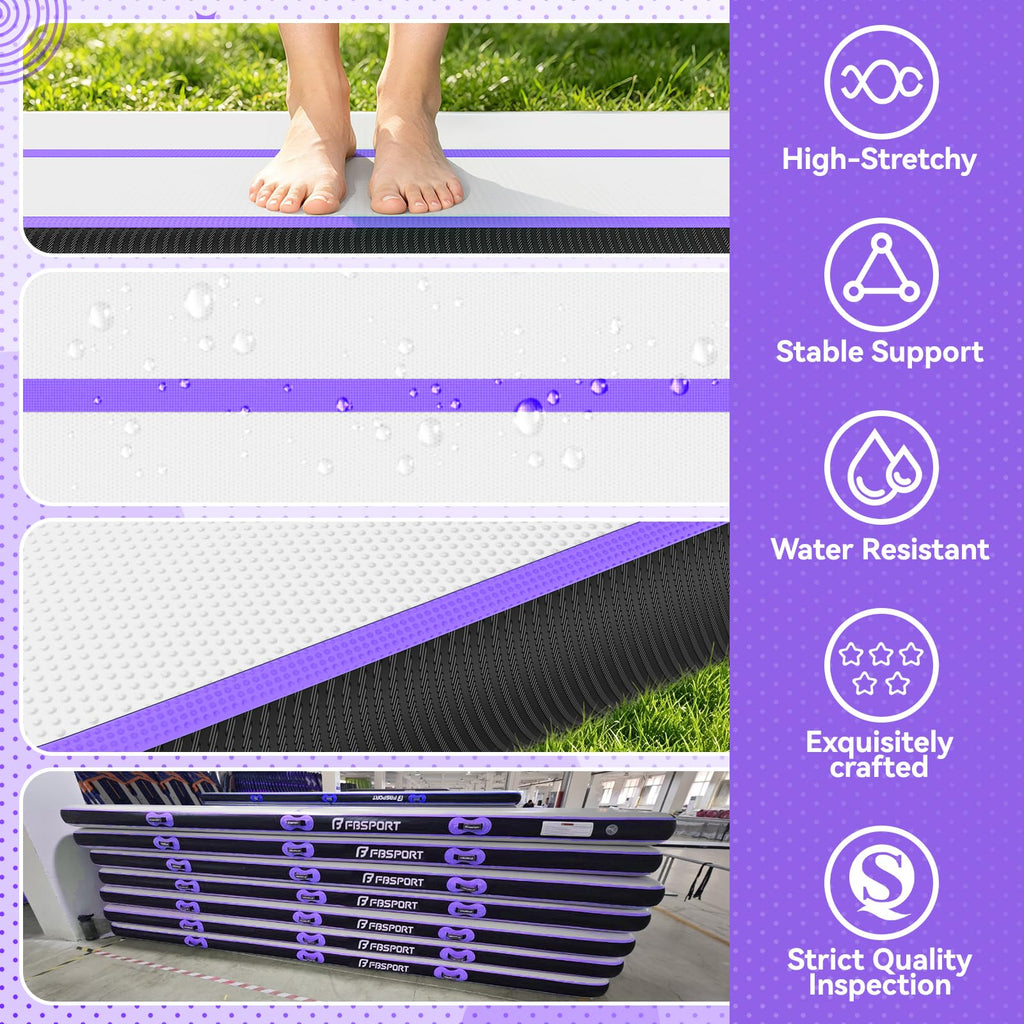 FBSPORT 6.6ft/10ft/13ft/16ft/20ft Inflatable Air Gymnastics Training Mat