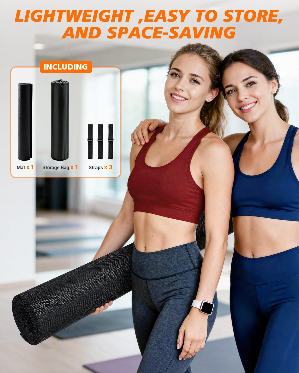 Rendpas Large Exercise Mat for Home Gym, 8mm Extra Thick Workout Mat