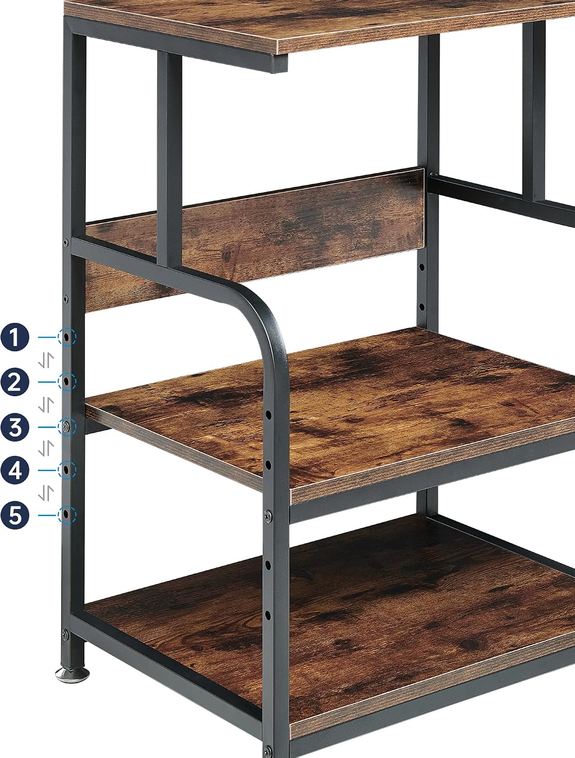Fannova Printer Stand with Height Adjustable Storage Shelf for Home Office