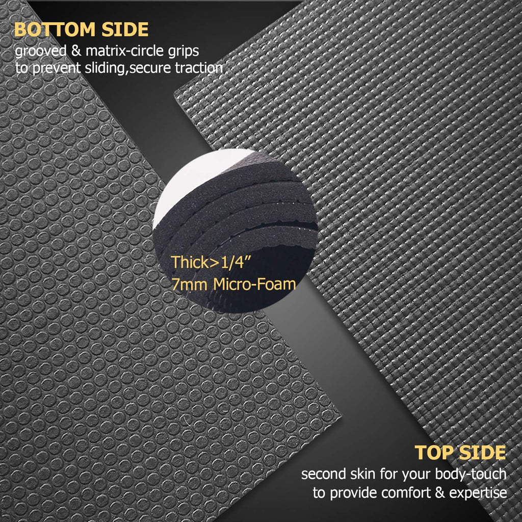 GXMMAT Large Yoga Mat 12'x6'/10'x6'/6'x8'(7mm)