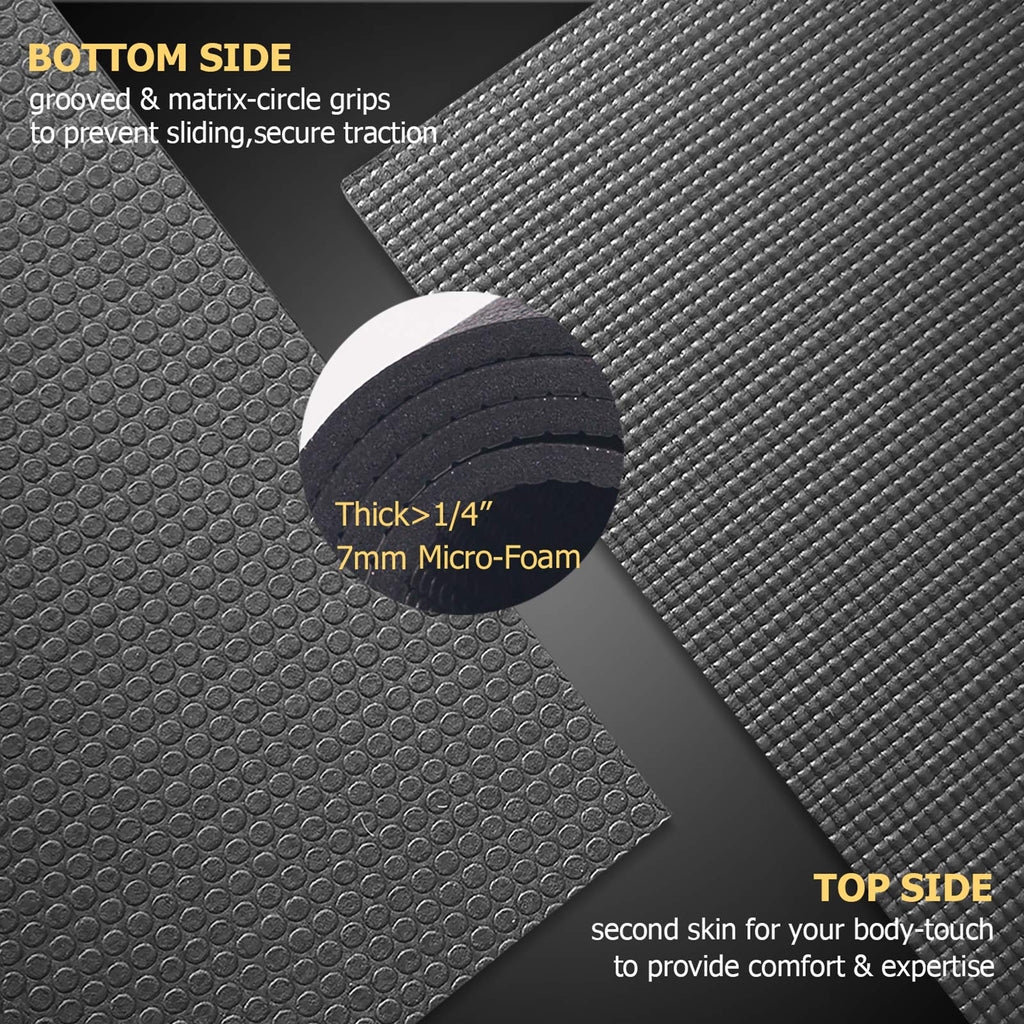 GXMMAT Large Yoga Mat 12'x6'/10'x6'/6'x8'(7mm)