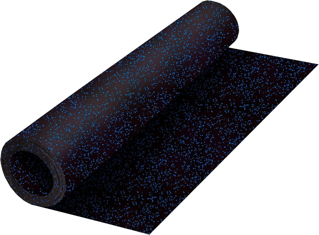 Genaflex Rubber Gym Floor Mat - 8mm Thick - Heavy Duty Commercial Protective Gym Flooring Roll (10% Blue, 4' X 6')
