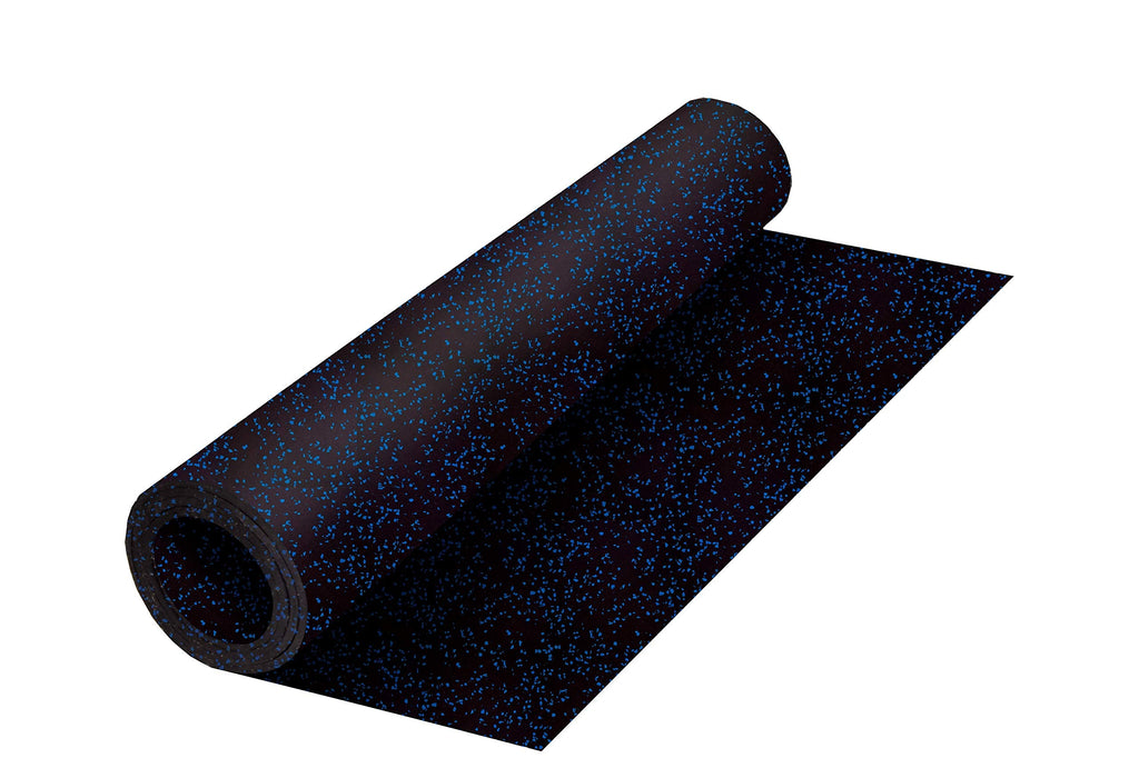 Genaflex Rubber Gym Floor Mat - 8mm Thick - Heavy Duty Commercial Protective Gym Flooring Roll (10% Blue, 4' X 6')
