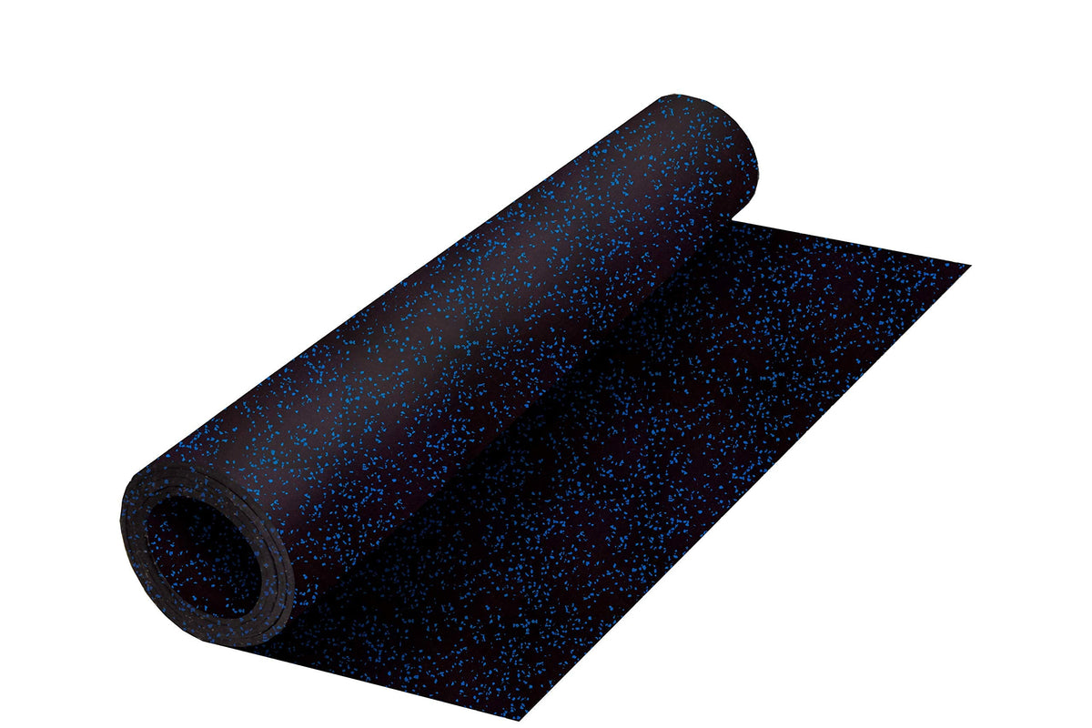 Genaflex Rubber Gym Floor Mat - 8mm Thick - Heavy Duty Commercial Protective Gym Flooring Roll (10% Blue, 4' X 6')