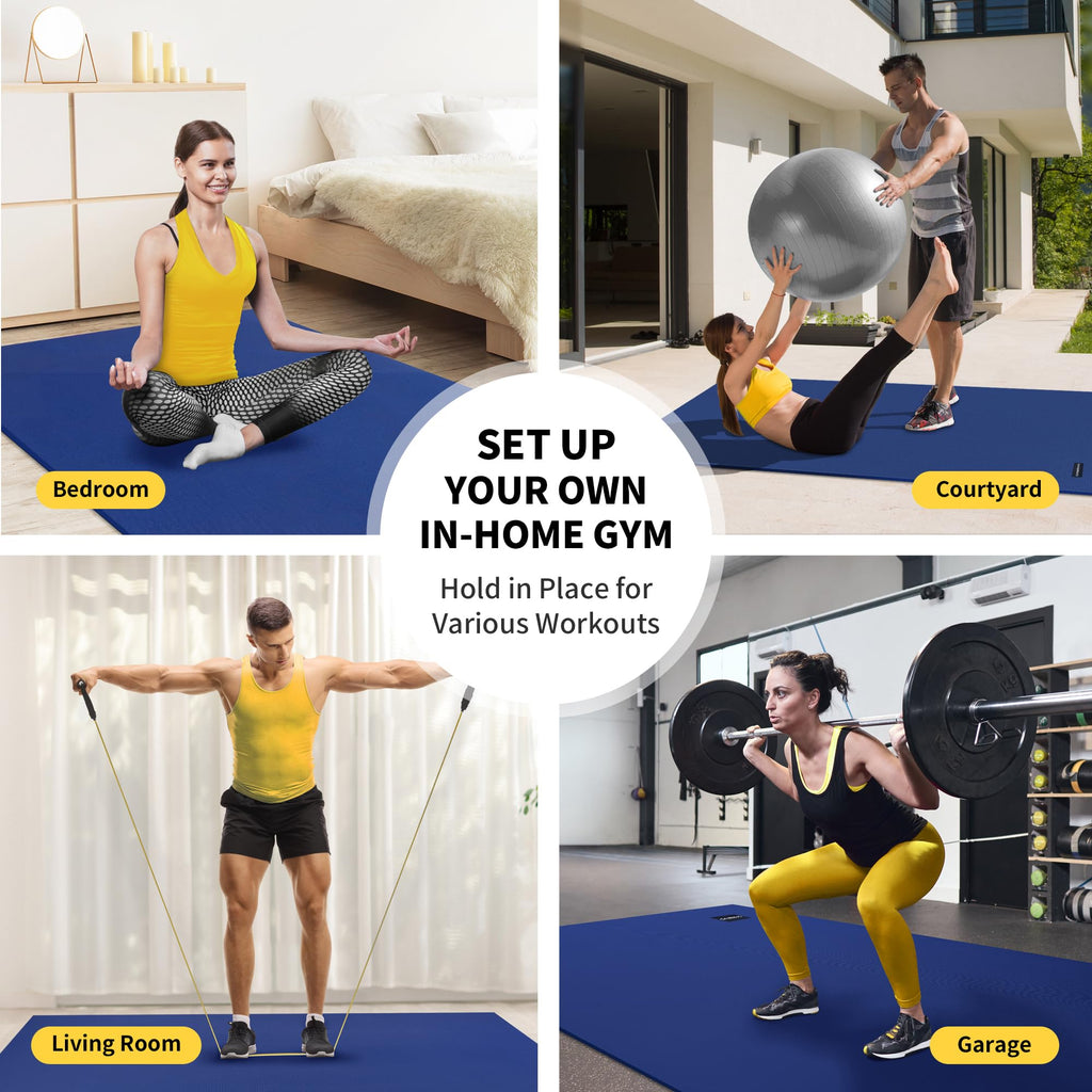 CAMBIVO 8'x6'/7'x5'/6'x4' Large Exercise Mat Workout Mat for Home Gym, 7mm