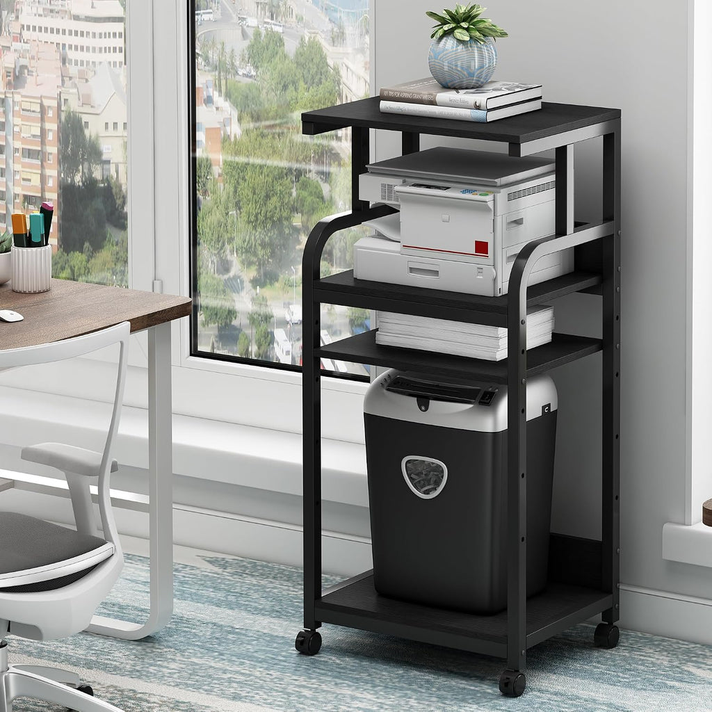 Fannova 4 Tier Tall Printer Stand with Height Adjustable Storage Shelf
