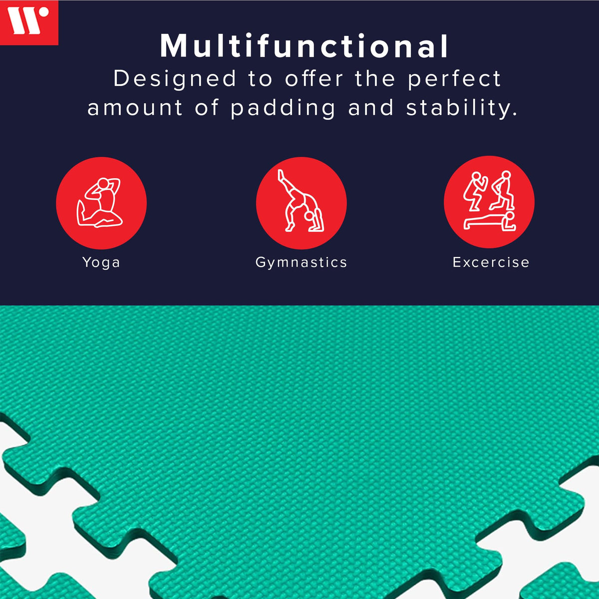 We Sell Mats 3/8" Thick Multipurpose EVA Foam Exercise Floor Mat, Interlocking Tiles, Anti-Fatigue for Home or Gym