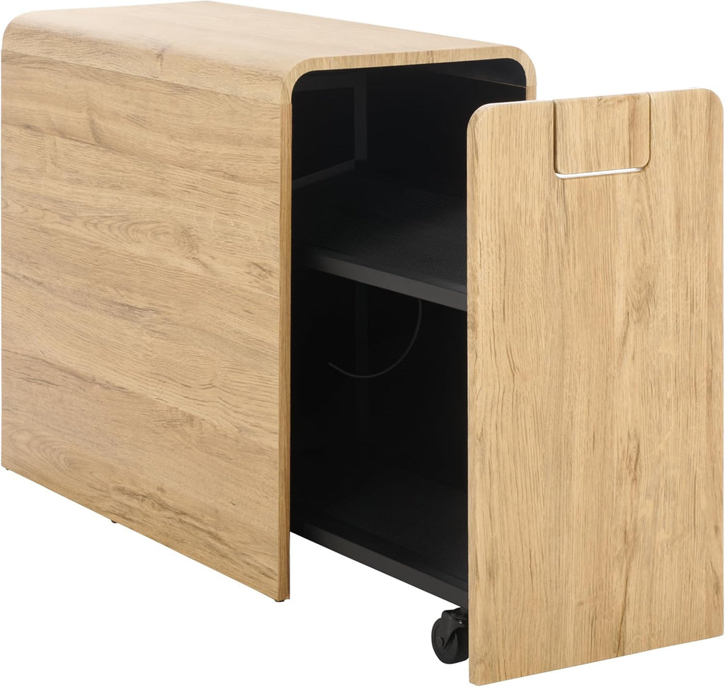 SEI Furniture - Sidekick Sport Equipment Rolling Rack - Transitional Design, Metal and Wood - Ideal for Bedroom, Living Room (HZ0123)