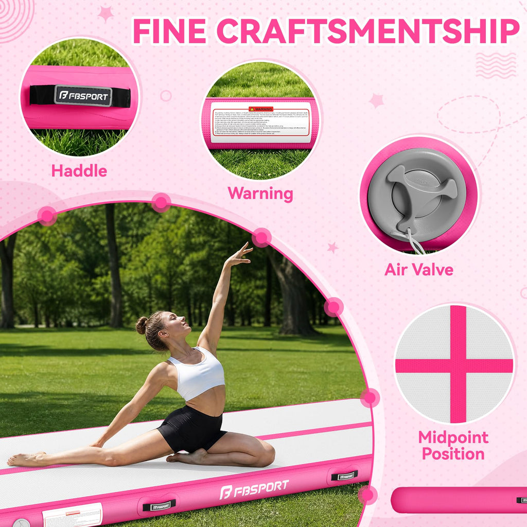 FBSPORT 6.6ft/10ft/13ft/16ft/20ft Inflatable Air Gymnastics Training Mat