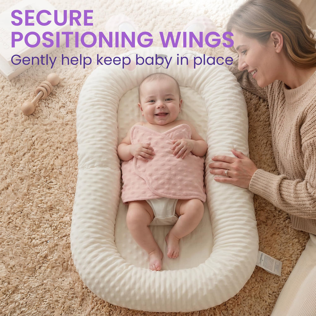 Twins Baby Play Mats for Floor Activity Gym - 5-in-1 Support Cushion Baby Play Mat Tummy Time Mat for Supervised Bonding with Arch, Plush Toys, Flashcards & Development - Beige