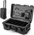 Heavy Duty Waterproof Camera Case for Diving and Outdoor Water Sports â Dustproof, Impact Resistant Dry Box with Padded Dividers, Wheels, 22â x 14â x 9â â Includes Document Bag & Camera Insert