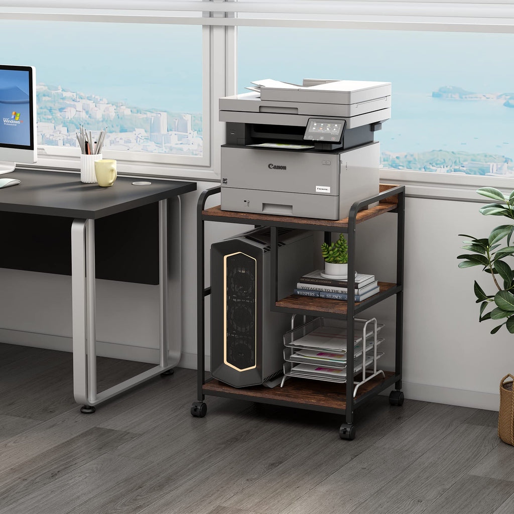 Fannova Large Printer & PC Tower Stand with Wheels for Home Office Storage