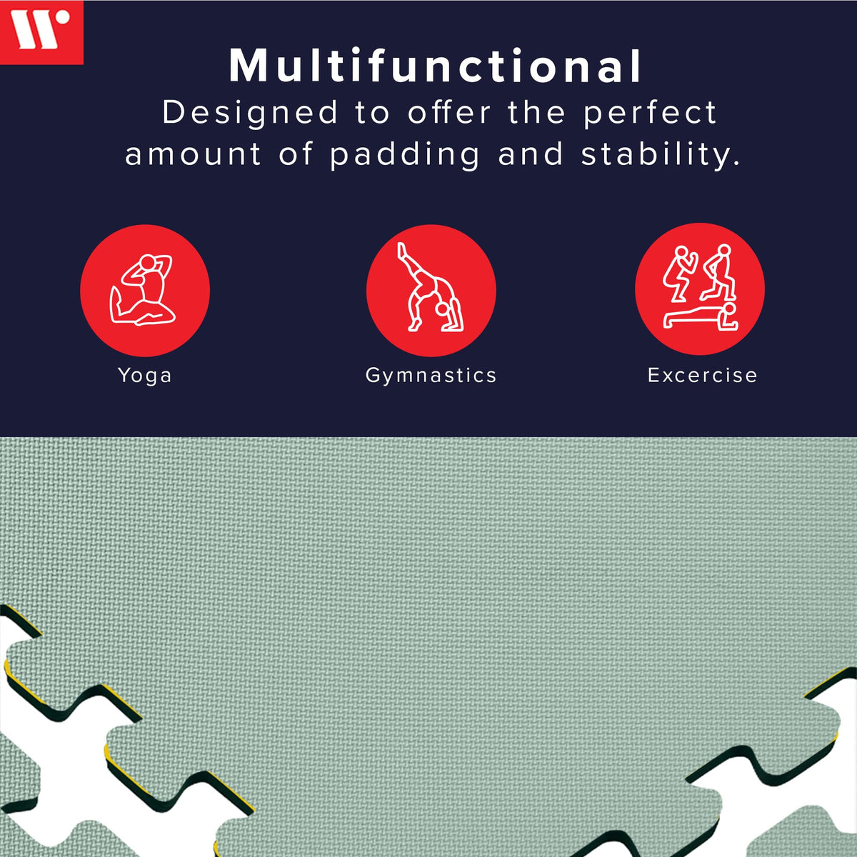 We Sell Mats 3/8" Thick Multipurpose EVA Foam Exercise Floor Mat, Interlocking Tiles, Anti-Fatigue for Home or Gym