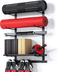 Home Gym Wall Storage Shelf, 1 Board & 4 Adjustable Holders Sets