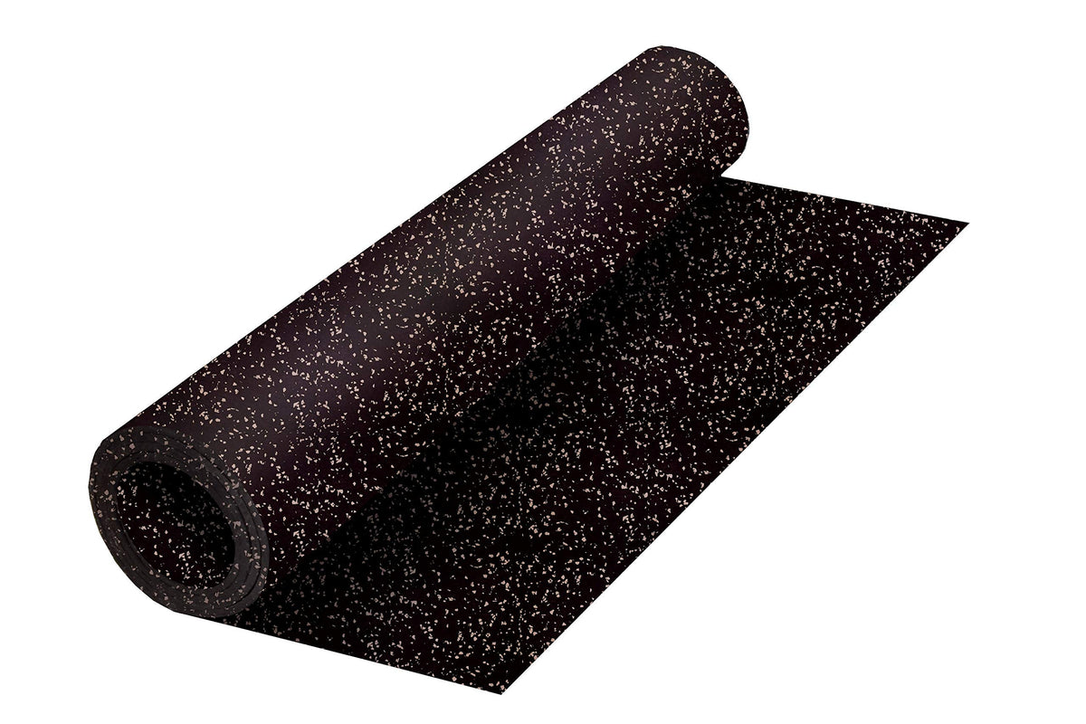 Genaflex Rubber Gym Floor Mat - 8mm Thick - Heavy Duty Commercial Protective Gym Flooring Roll (10% Blue, 4' X 6')