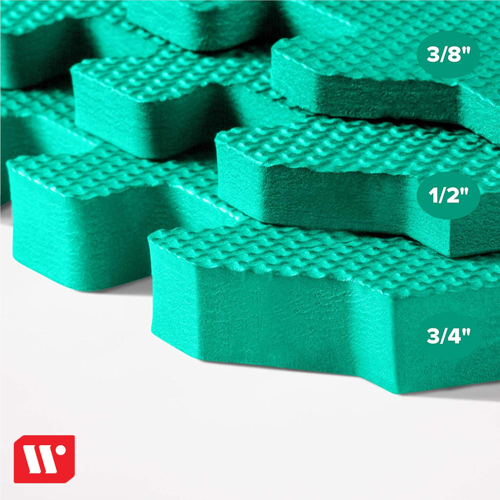 We Sell Mats 3/8" Thick Multipurpose EVA Foam Exercise Floor Mat, Interlocking Tiles, Anti-Fatigue for Home or Gym