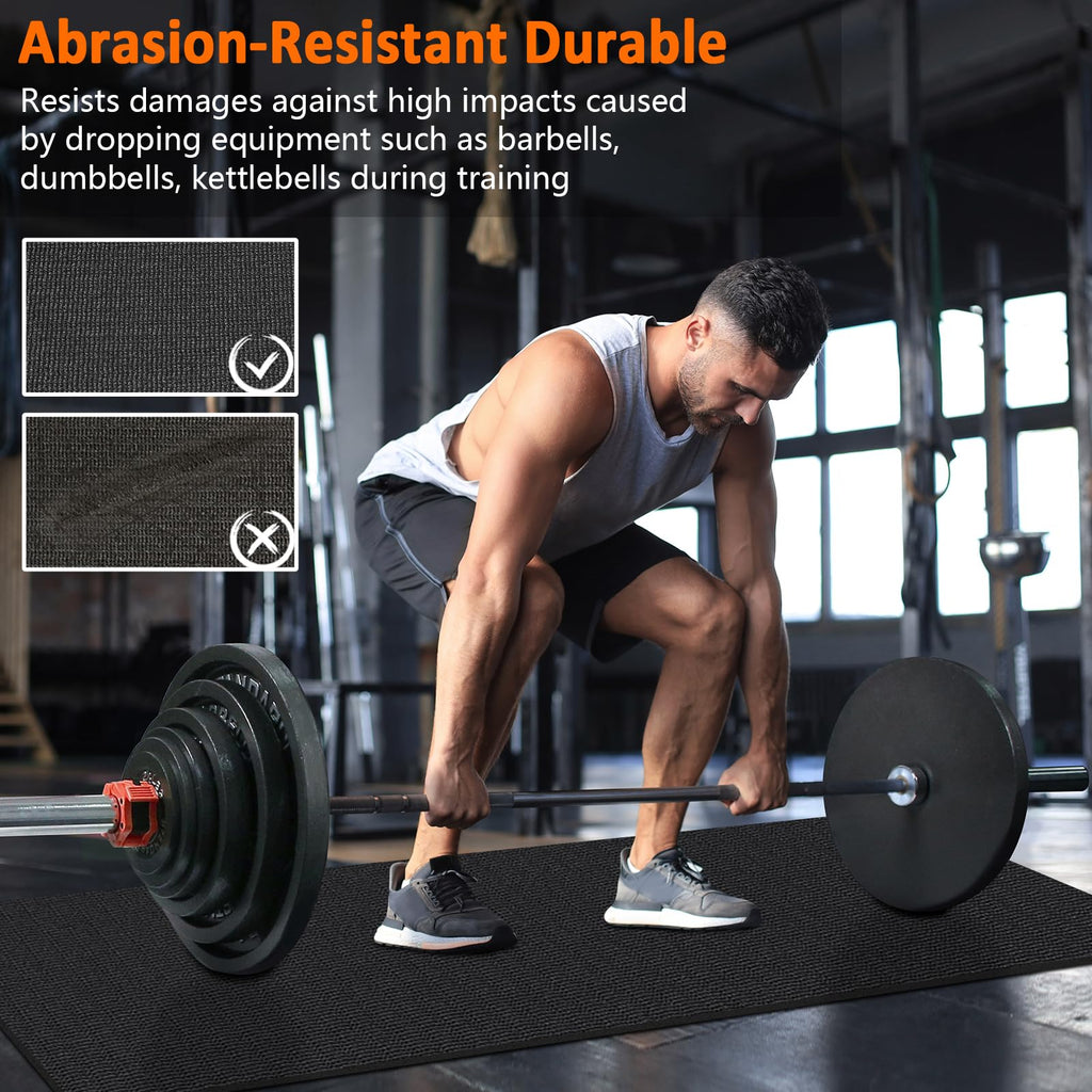 Large Exercise Mat 8'x5'|12'x6'|10'x6'|6'x4'|6'x2' Workout Mat for Home Gym Mats Exercise Heavy Duty Gym Flooring Fitness Mat Large Yoga Mat Cardio Mat for Weightlifting, Jump Rope, MMA, Shoe-Friendly