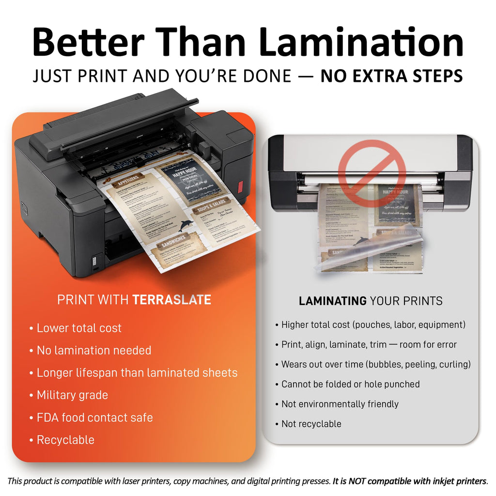 TerraSlate Premium Waterproof Printer Paper, 8 Mil 8.5 x 11 Inches, Durable & Heavy-duty paper (1000 Sheets)