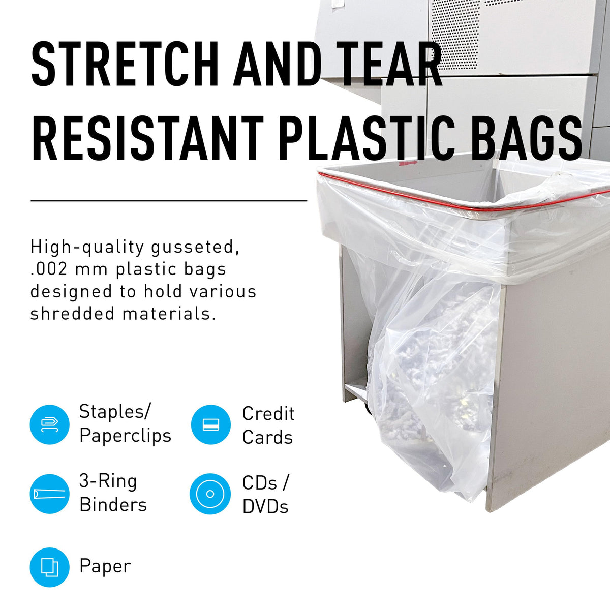 IDEAL AC0920H Shredder Bags â 20â x 47â Case of 80, Gusseted, 40-Gallon Capacity, Heavy-Duty Bags for IDEAL Shredder Models 2503, 2604, and 3104.