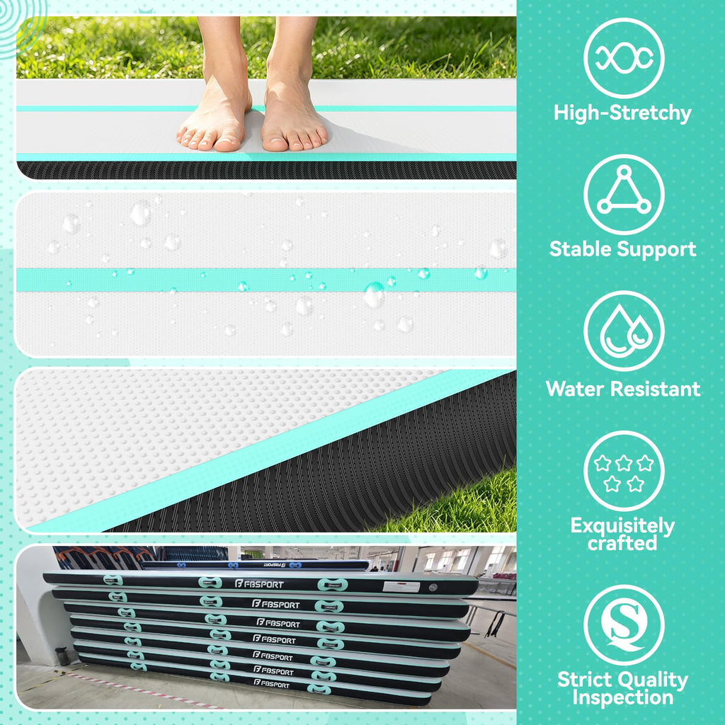 FBSPORT 6.6ft/10ft/13ft/16ft/20ft Inflatable Air Gymnastics Training Mat