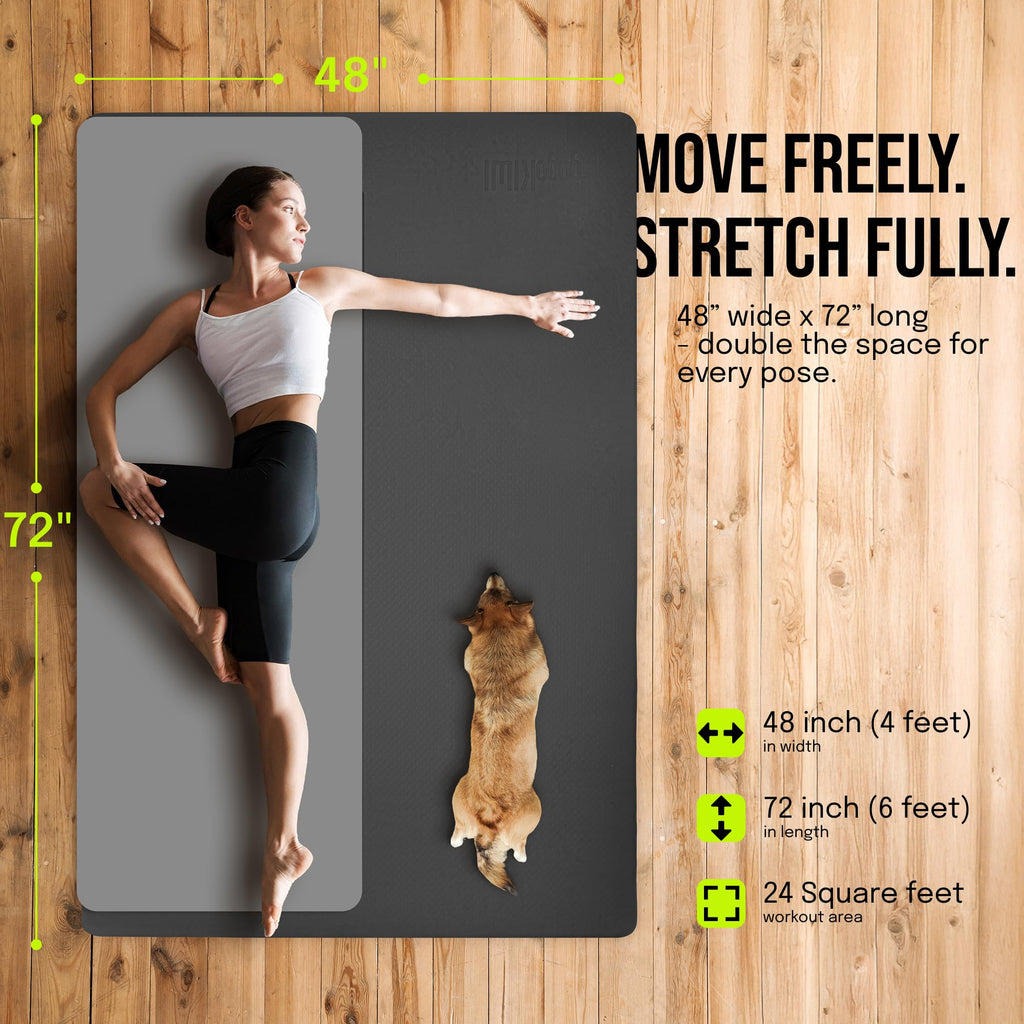 Gogokiwi Extra Large Yoga Mat 6'x4', Thick Exercise Mats for Home Workout
