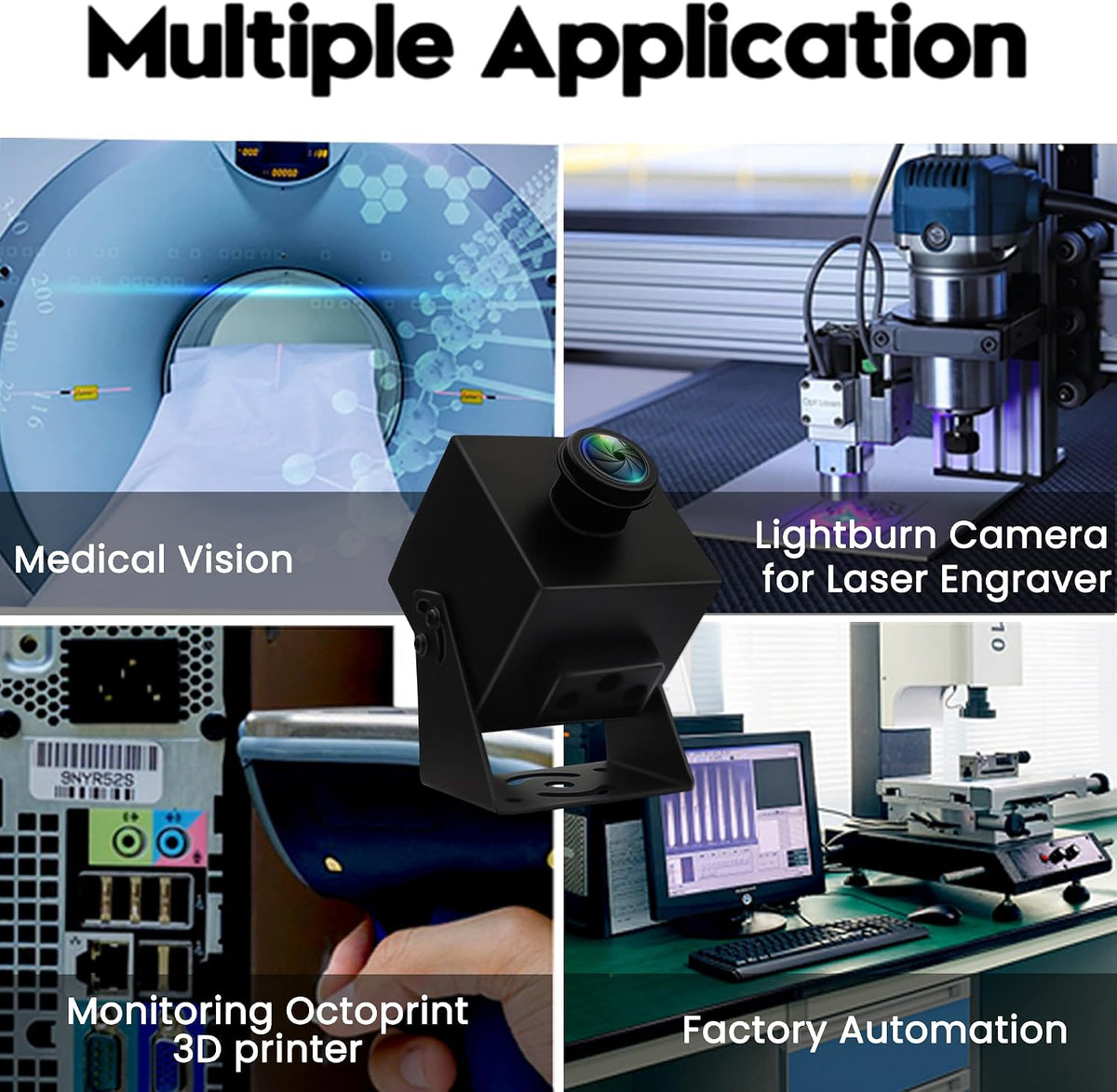48MP USB Camera 8K Webcam 6000P Ultra HD Cam with 200Degree Wide Angle Fisheye Lens PC Computer Lightburn for Laser Engraver Plug and Play for Document Scanning Face Recognition