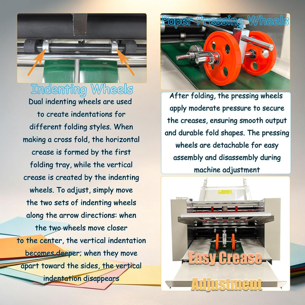 110V Folding Paper Machine with 2 Trays, Max Speed 262ft/min