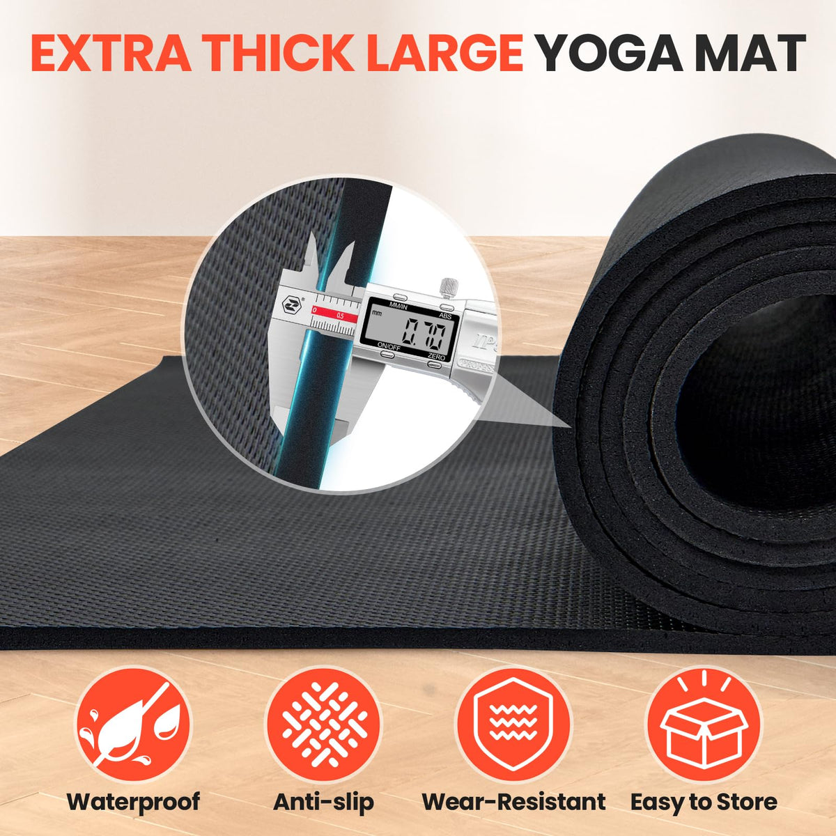 Stepwaver Large Exercise Mat, 6'x4'/7'x5'/8'x5'/9'x5'/10'x5'/12'x5'x8mm