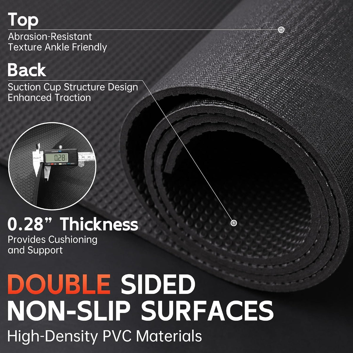 Extra Large Exercise Mat, 10â x 6'/ 8â x 6â/ 7â x 5â/ 6â x 4â- 7MM Thick Workout Mat for Home Gym, High-Density Gym Mat for Home Gym Floor, Non Slip Large Yoga Mat