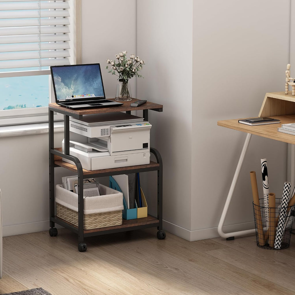 Fannova Printer Stand with Height Adjustable Storage Shelf for Home Office