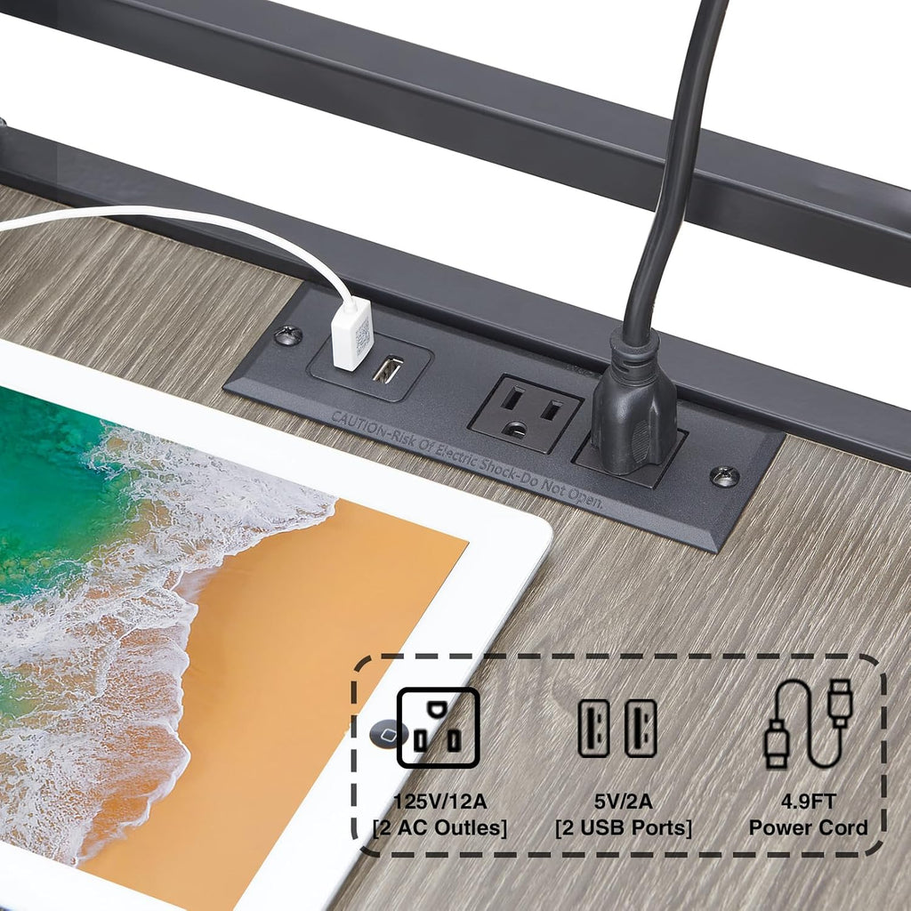 Lauren&Harold Large Printer Stand with Storage and Outlet for Home Office
