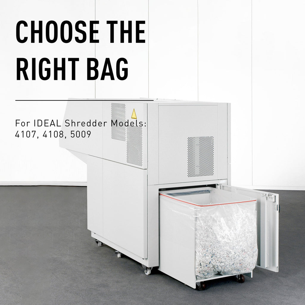 IDEAL AC0920H Shredder Bags â 20â x 47â Case of 80, Gusseted, 40-Gallon Capacity, Heavy-Duty Bags for IDEAL Shredder Models 2503, 2604, and 3104.
