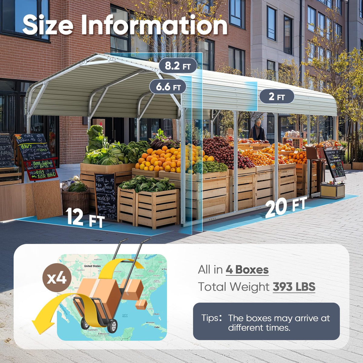 Quictent 14x25x15 FT RV Metal Carport, Heavy Duty Reinforced Steel Shelter with Side Panel, Extra Tall Outdoor Garage Canopy for RV, Boat, Truck and Farm Equipment