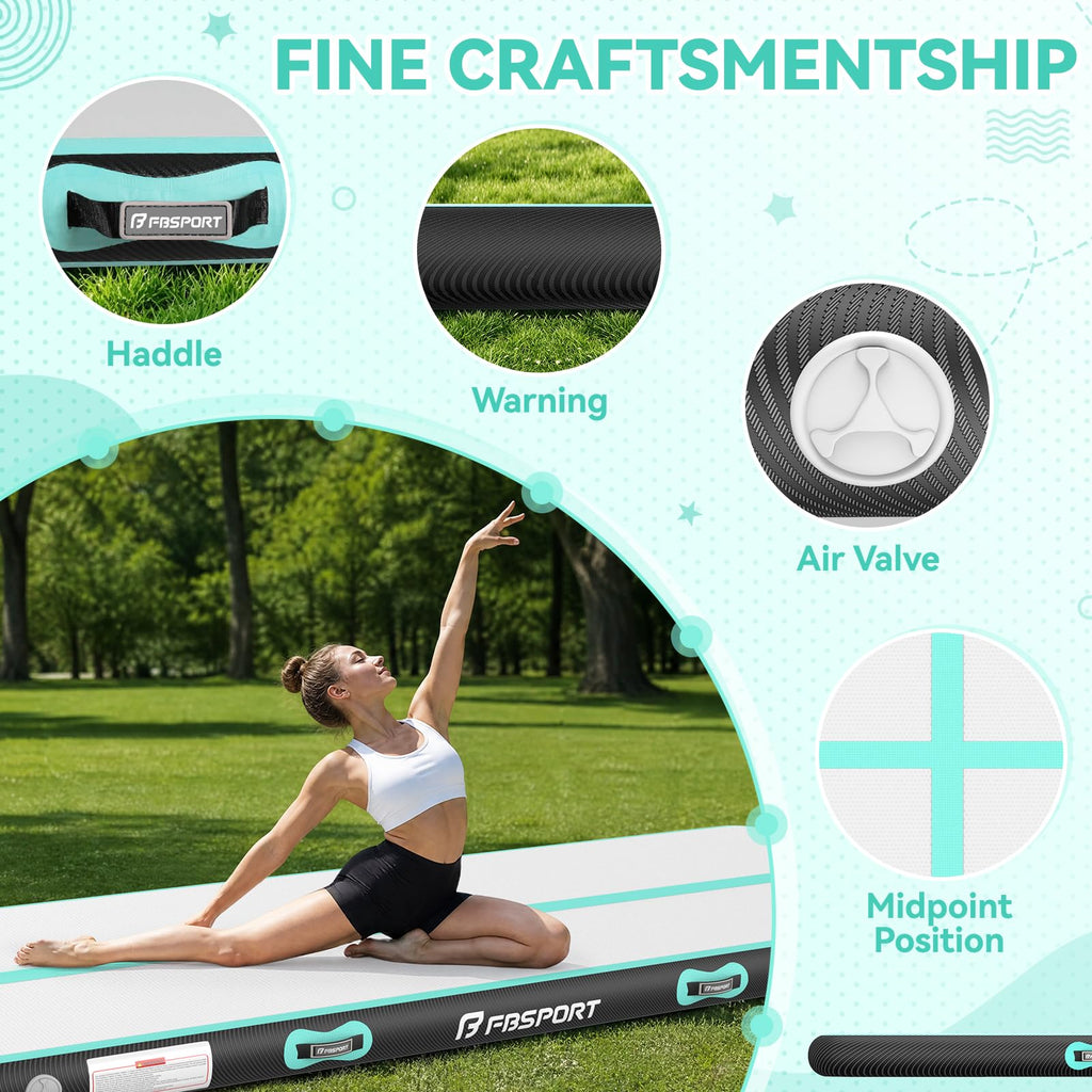 FBSPORT 6.6ft/10ft/13ft/16ft/20ft Inflatable Air Gymnastics Training Mat