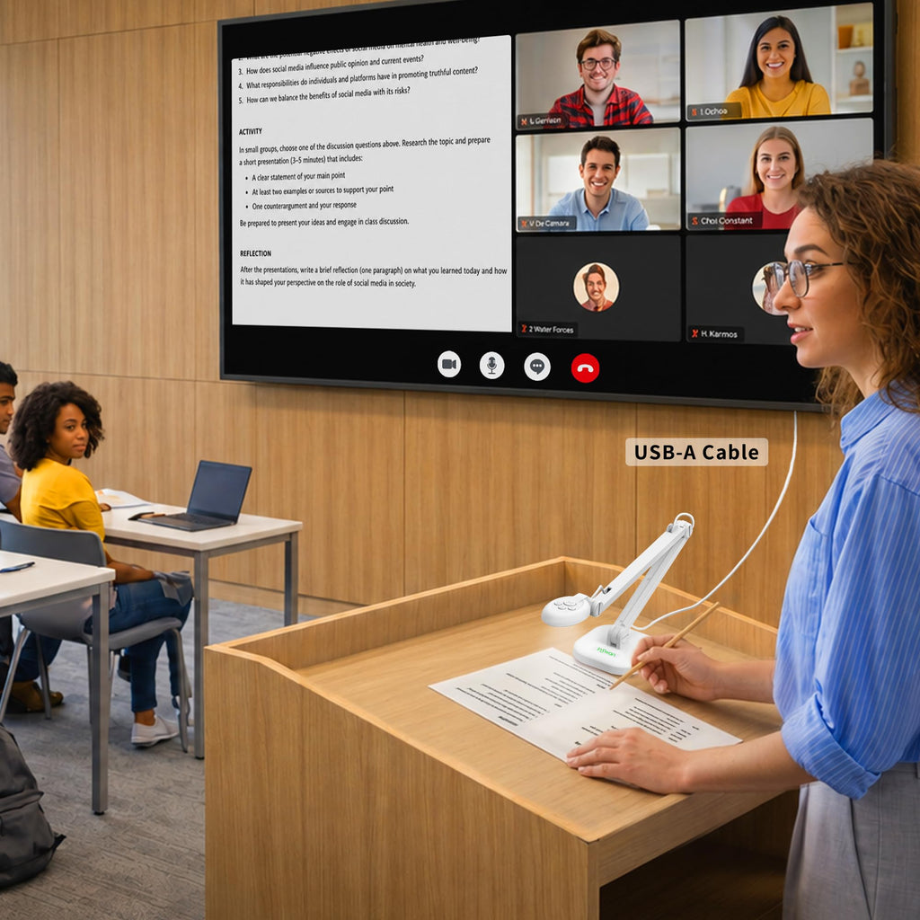 INSWAN INS-Flip 4 Foldable 4K 13MP Document Camera, LED, Mic,Light 0.67 lbs