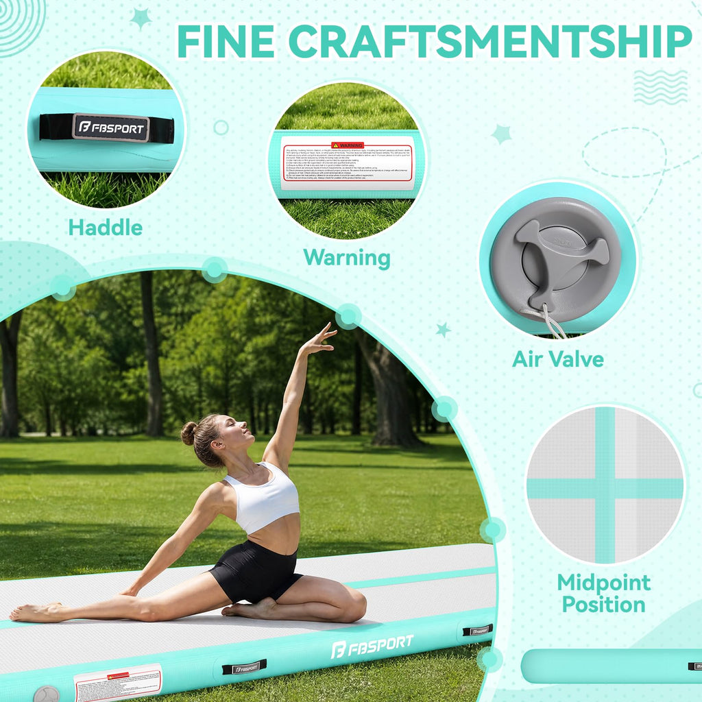 FBSPORT 6.6ft/10ft/13ft/16ft/20ft Inflatable Air Gymnastics Training Mat