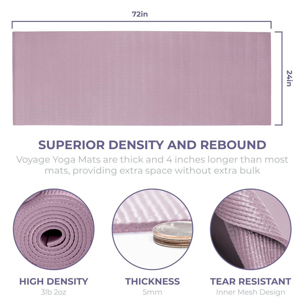 Voyage 5mm Studio Yoga Mats, 6 Pack, 72x24in